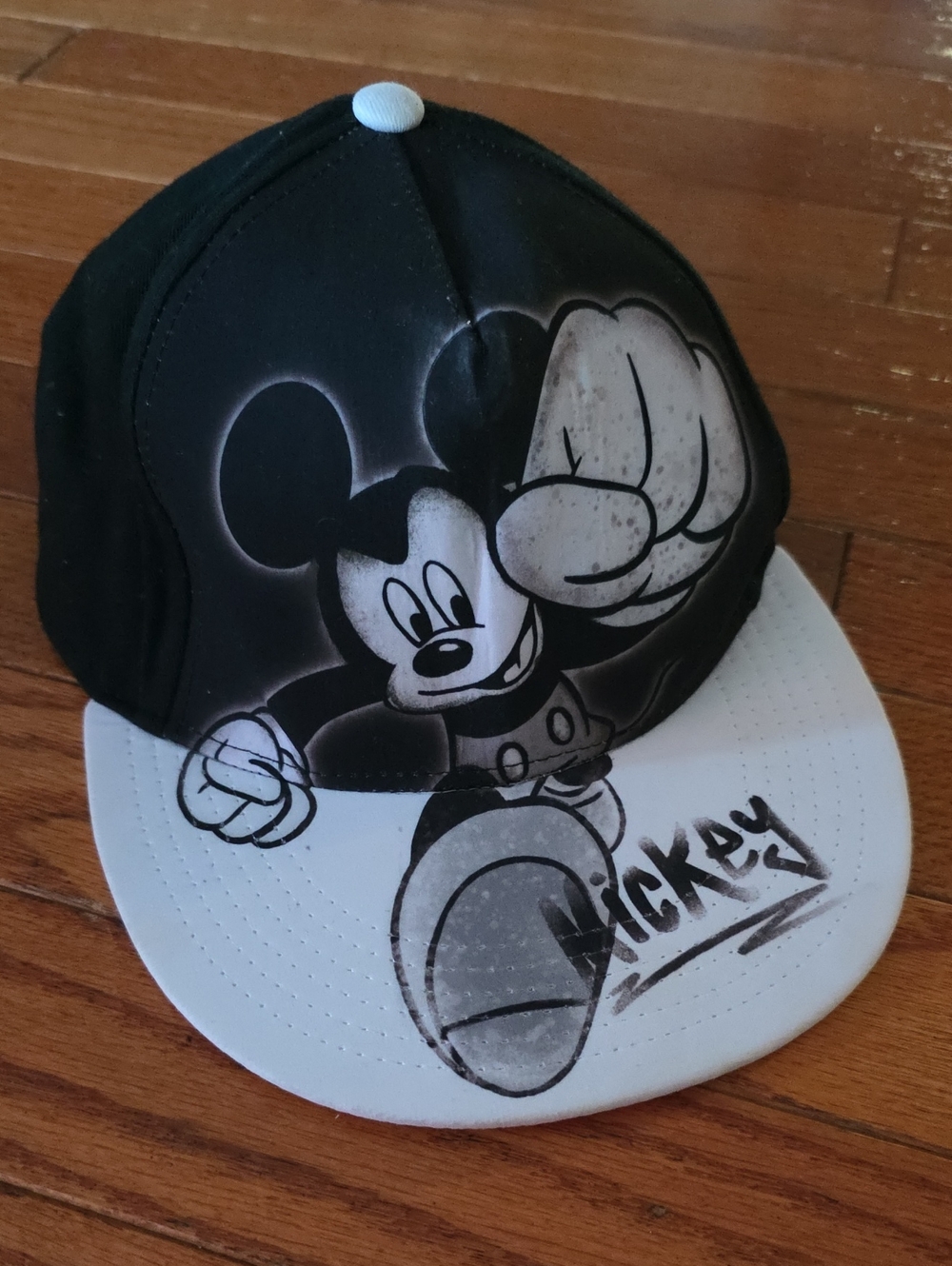 Mickey Mouse Black & White Kids Snapback Hat